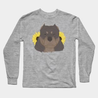 Isabella Tan American Bully with Sunflowers Long Sleeve T-Shirt